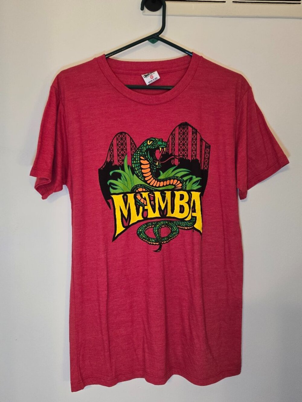 Charlie Hustle Vintage Mamba Worlds of Fun T Shirt Mens Medium Red Kansas City